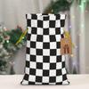 Qewfoju Black and White Checkerboard Pattern Holiday Gift Bags Christmas Burlap Gift Bags Drawstring for Wedding Party Favors Xmas Gifts Couple Shower Small view 2