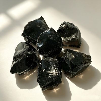 0.45lb Raw Black Obsidian, Natural Crystals, Healing Stones for Protection