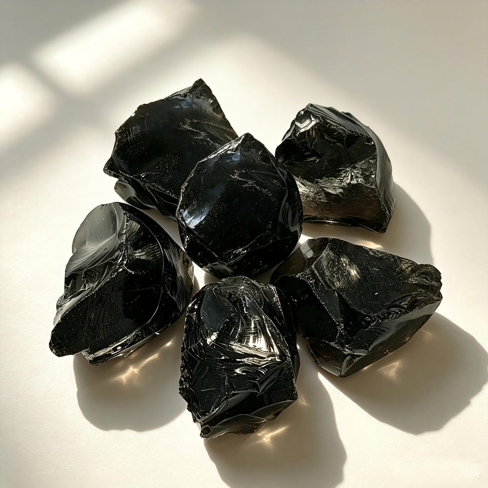 0.45lb Raw Black Obsidian, Natural Crystals, Healing Stones for Protection