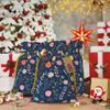 Qewfoju Colorful Flowers Pattern Holiday Gift Bags Christmas Burlap Gift Bags Drawstring for Wedding Party Favors Xmas Gifts Couple Shower Medium view 4