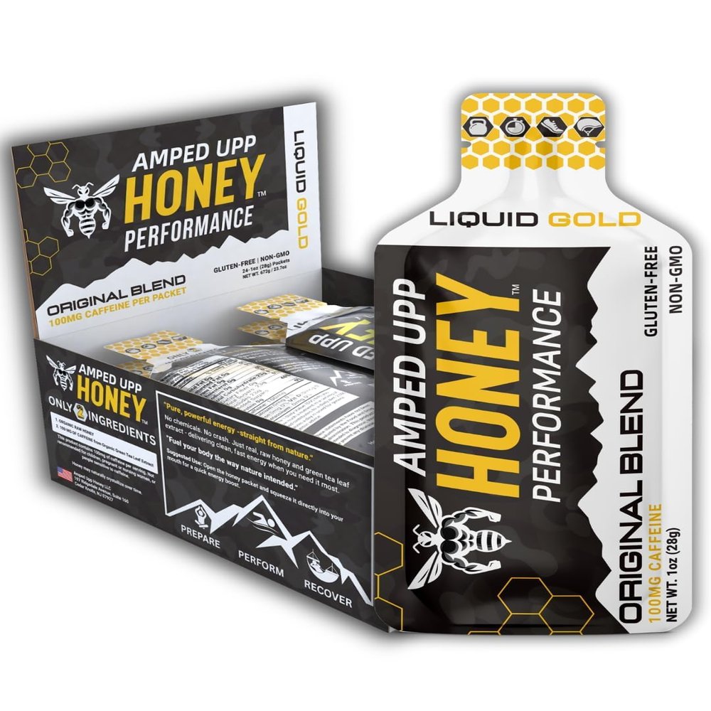 Amped Upp Honey PRE7-CAS Boost Pre-Workout Honey | Organic Non-GMO Energy & Performance Support (Amped Upp Honey PRE6 Pre-Workout Honey Original Blend 12 Single-Serve Packets)