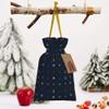Qewfoju Navy Nautical Pattern Holiday Gift Bags Christmas Burlap Gift Bags Drawstring for Wedding Party Favors Xmas Gifts Couple Shower Medium view 3