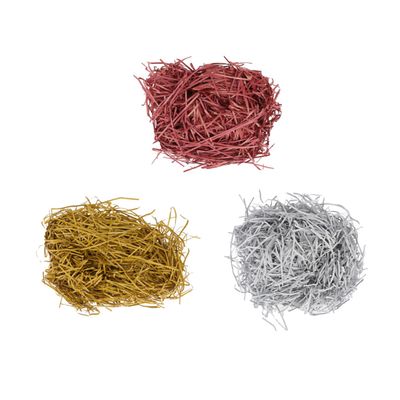 CHICAMPERA Wedding Box Fillings 3pcs Crinkle Cut Paper Strips in Silver, Gold, Burgundy Decorative Confetti Filler for Wedding Supplies, Candy Boxes, Wrapping and Party Random Color