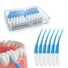ACSKD Dental Picks for Teeth Cleaning, 96 Count Disposable Tooth Picks Flossers with Convenient Carry Case, Blue view 1