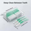 ACSKD Dental Picks for Teeth Cleaning, 96 Count Disposable Tooth Picks Flossers with Convenient Carry Case, Blue view 4