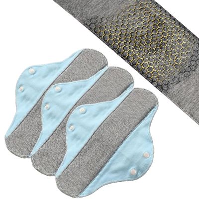 Reusable Graphene Absorbent Pads for Women, Reusable Super Absorbent Menstrual Pad with Graphene Technology for Elderly Care& Mobility Support, Feel Secure, Dry, and Comfortable (3PC*Blue)