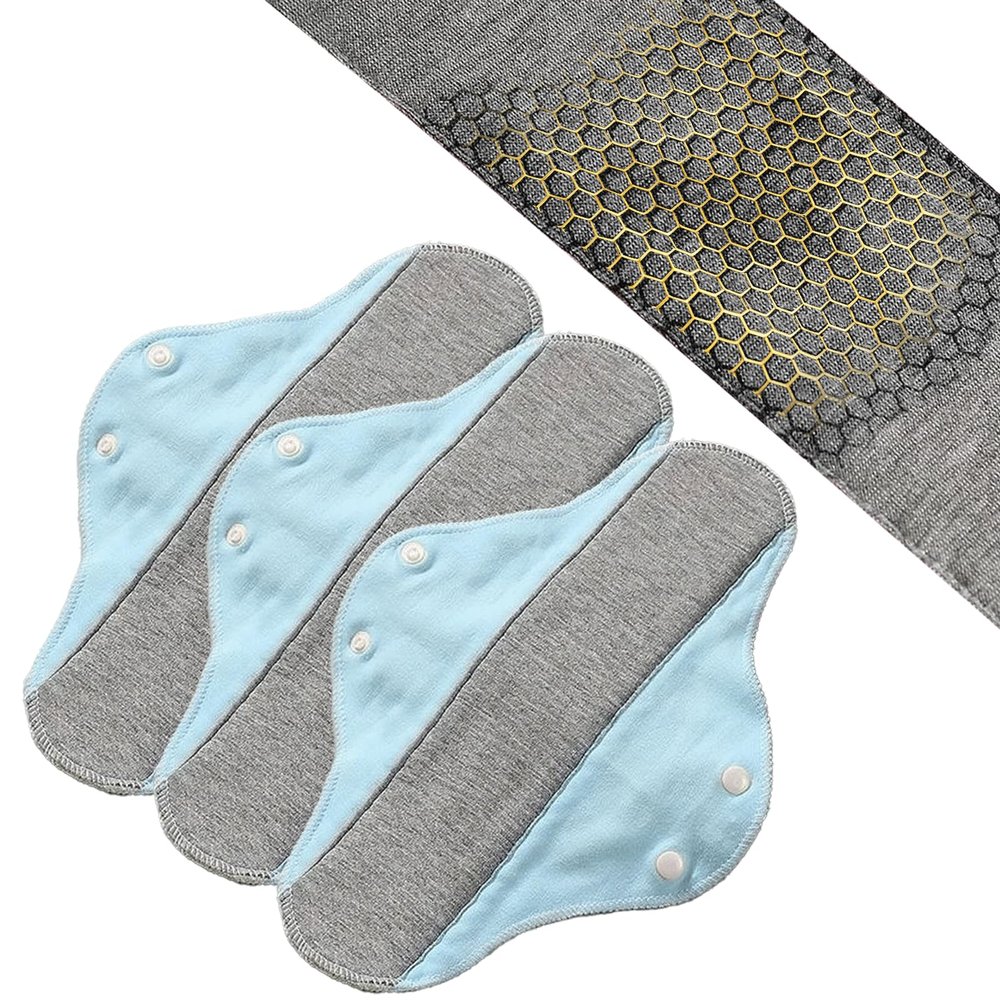 Reusable Graphene Absorbent Pads for Women, Reusable Super Absorbent Menstrual Pad with Graphene Technology for Elderly Care& Mobility Support, Feel Secure, Dry, and Comfortable (3PC*Blue)