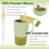 SUGARCANE Toddler Handle Leak-Resistant Sippy Cups 9 oz - 4 Pack Blue Joy view 3