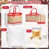 2 Set Empty Gift Baskets to Fill, 11.8 Inch Elegant Bamboo Woven Basket with Handle, Includes Cellophane Wrap Bag and Pull Bows, Foldable DIY Gift Basket Kit for Mother's Day, Baby Shower, Raffle view 2