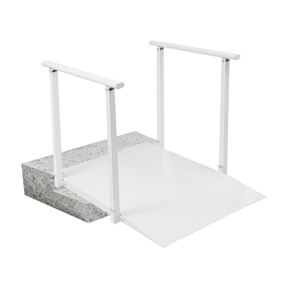 3'L x 36" W Aluminum Wheelchair Ramp with Handrails for Wheelchair, 600 Lbs Load Capacity Threshold Ramp for Home Steps Stairs Curbs, Non-Slip Access Ramp, Doorway Ramps for Scooters Carts Walkers