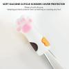 10Pcs Nipper Tips Cover Protective Sleeve Cat Paws Protector Scissors Safety Scissors Tips Cap Silicone Cuticle Trimmer Manicure Tools Cover for Nailcare Accessories (White) view 3