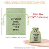 WACAR 100-Pack Custom Burlap Drawstring Gift Bags with Logo Text, Bulk Personalized Jewelry Pouches for Wedding Party Favor Christmas Small Items Sachet view 3