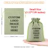 WACAR 100-Pack Custom Burlap Drawstring Gift Bags with Logo Text, Bulk Personalized Jewelry Pouches for Wedding Party Favor Christmas Small Items Sachet view 4