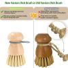 2-Pack Dish Brush Set - Short Handle Kitchen Scrubber for Gentle Cleaning, Scratch-Free Cookware, Easy Storage with Hanging Loop view 3