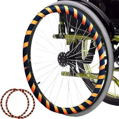 Wheelchair Cover 20/22/24Inch Wheelchair Push Rim Covers 1 Pair Silicone Wheelchair Hand Push Cover Non Slip Improve Grip and Traction, Easy to Take of and Clean,002,20in