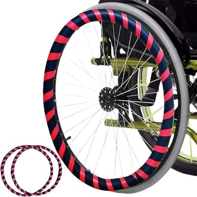 Wheelchair Cover 20/22/24Inch Wheelchair Push Rim Covers 1 Pair Silicone Wheelchair Hand Push Cover Non Slip Improve Grip and Traction, Easy to Take of and Clean,003,24in