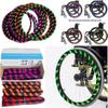Wheelchair Cover 20/22/24Inch Wheelchair Push Rim Covers 1 Pair Silicone Wheelchair Hand Push Cover Non Slip Improve Grip and Traction, Easy to Take of and Clean,003,24in view 3