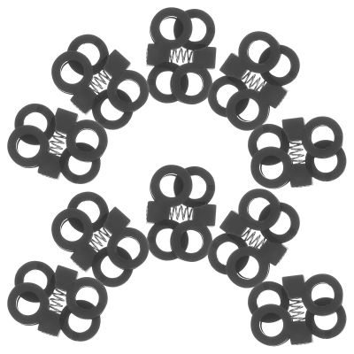ARTIBETTER 10pcs Plastic Shoelace Locks Shoe Lace Buckles Elastic Cord Clips for Adults and Sneakers Sports Shoes Black Large Size