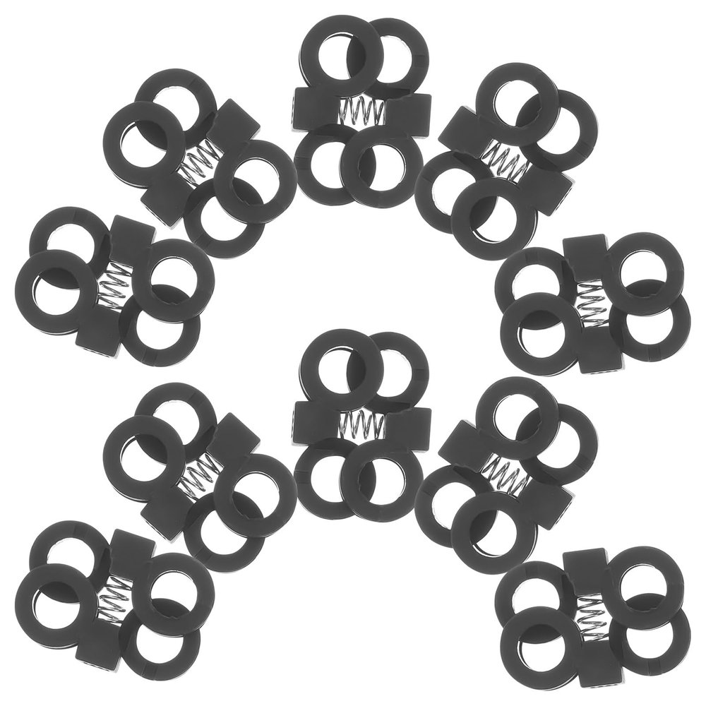 ARTIBETTER 10pcs Plastic Shoelace Locks Shoe Lace Buckles Elastic Cord Clips for Adults and Sneakers Sports Shoes Black Large Size