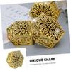 PLAFOPE European Style Hollow-out Candy Boxes 6pcs Set Small Wedding Favor Boxes Party Packaging Gold Plastic Hexagonal Candy Containers view 3