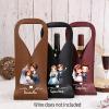 Dumoban Personalized Names PU Leather Wine Bag for Wedding Couples view 2
