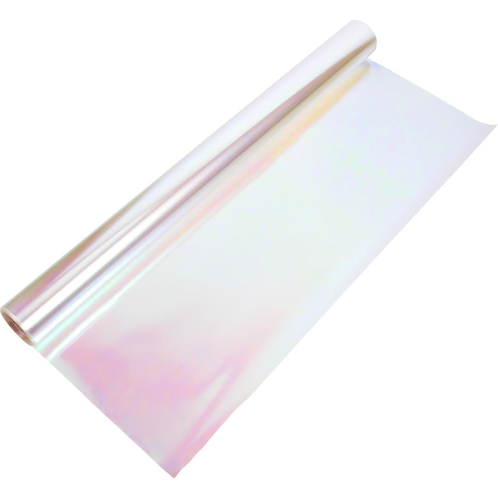 COLLBATH Iridescent Cellophane Sheets 56cm X 10 Yards 5.8 Mil Rainbow Bouquet Wrapping Paper DIY Floral Cellophane Material for Baskets and Flower Bouquets