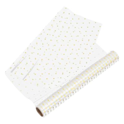 IMUSINICE Floral Bouquet Film Glassine Wrapping Roll 40cm X 30m Gold Dot Waterproof Flower Wrap Sheet for Wedding Birthday Packaging