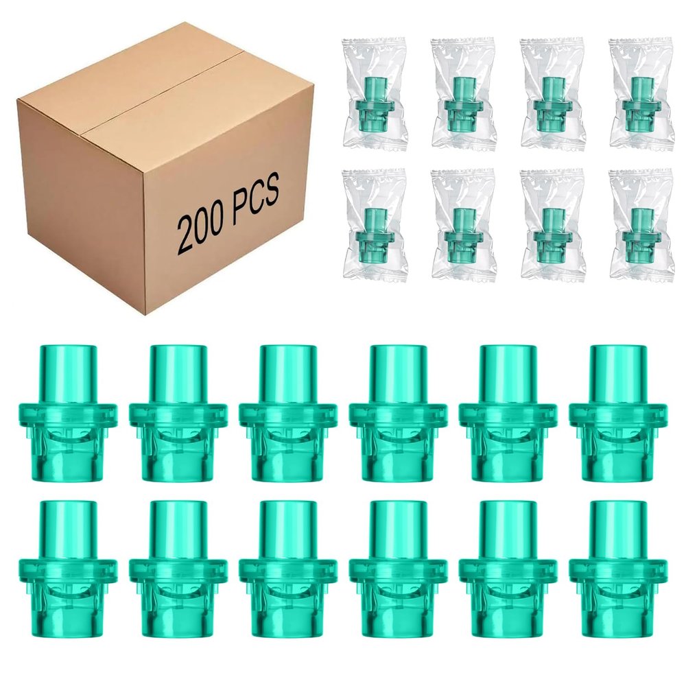 200 PCS CPR One Way Valves for Training Mask, Blue CPR Training Valves Fit Most Masks, Individually Wrapped (Green)