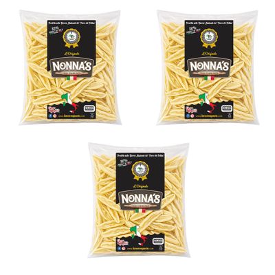 Nonnas Handmade Authentic Imported Italian Fresh Cortecce Pasta Ready to Cook Traditional Curved Pasta 500g (17.6 oz) 3 Pack