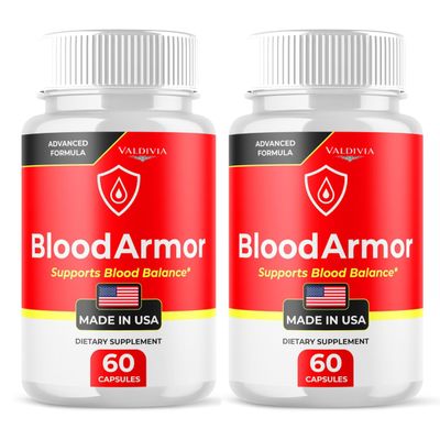 (2 Pack) BloodArmor Capsules, Official Blood Armor Advanced Formula Blood Support Supplement - Maximum Strength, All Natural Healthy Circulation & Stable Levels, BloodArmor Reviews (120 Capsules)