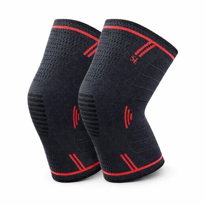 2 Pack Knee Compression Sleeves for Women & Men Breathable Knee Support with Non-Slip Silicone Grip, Comfortable Support for Running, Workout, Weightlifting & Daily Activities (Red, X-Large)