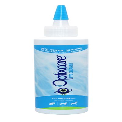 Optixcare Eye Cleaner for Cats & Dogs Gentle, NonStinging Eye Cleanser to Help Mitigate Tear Staining, and Remove Discharge & Crusty Debris, with Chamomile & Hyaluron