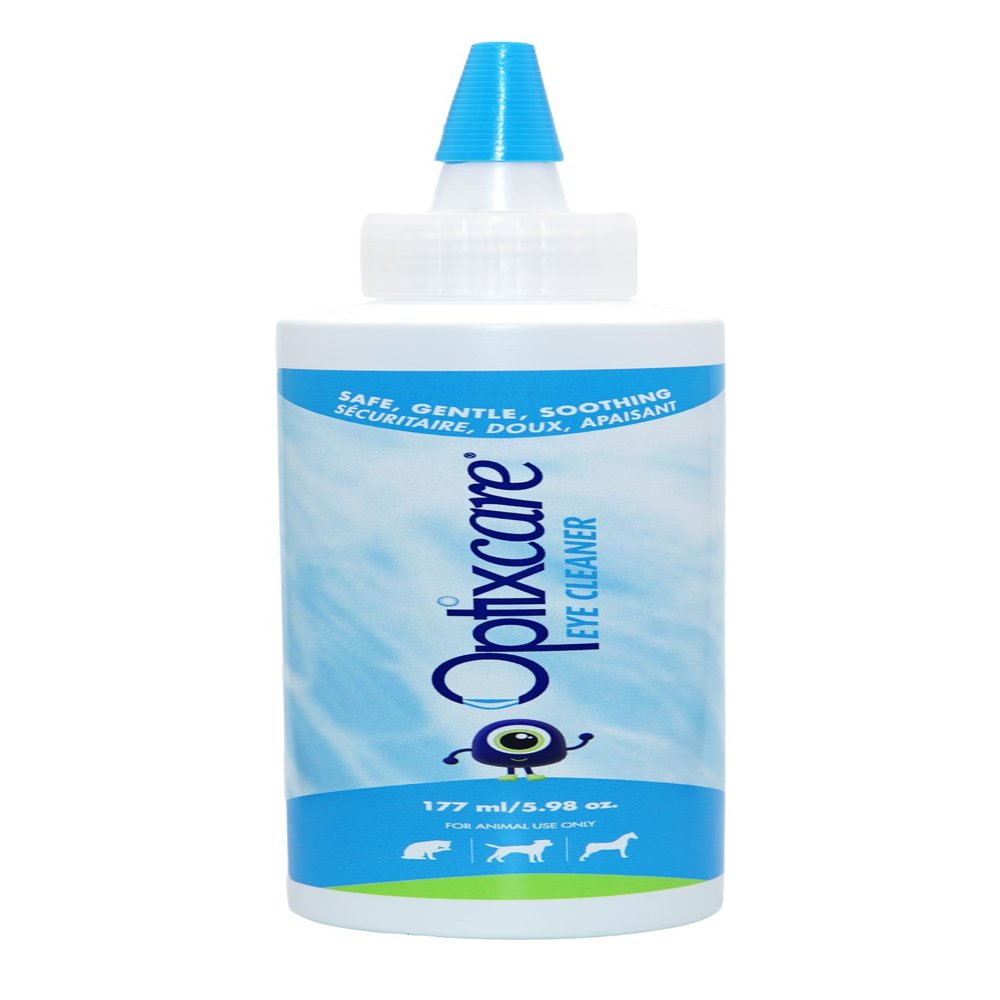 Optixcare Eye Cleaner for Cats & Dogs Gentle, NonStinging Eye Cleanser to Help Mitigate Tear Staining, and Remove Discharge & Crusty Debris, with Chamomile & Hyaluron