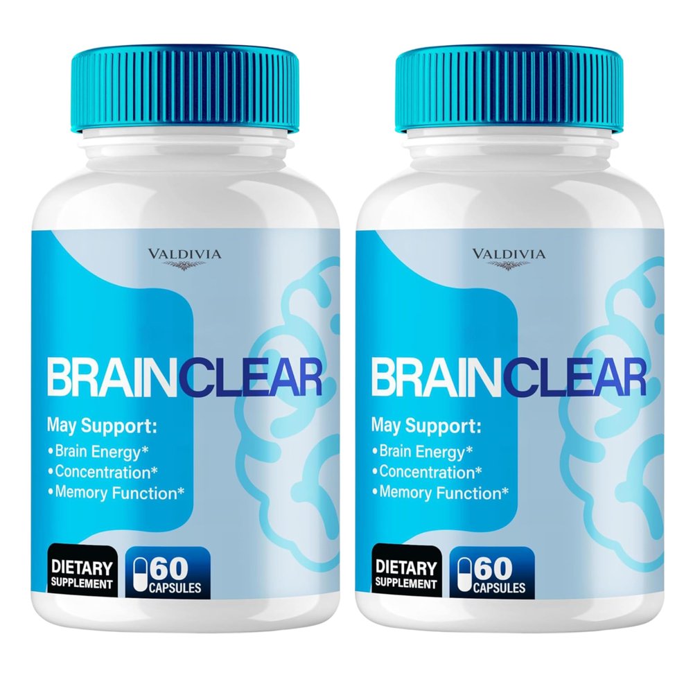 (2 Pack) Brain Clear Capsules, Official BrainClear with All Natural Ingredients, Advanced Formula for Optimal Brain Health Support with Maximum Strength Premium Vitamins for Women & Men (120 Capsules)