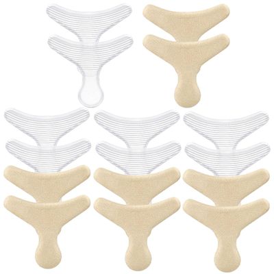 ifundom 8 Pairs T-Shape Heel Cushions Fabric Heel Grips for Loose Shoes for Men and Women Anti-Blister Shoe Inserts for Comfortable Fit