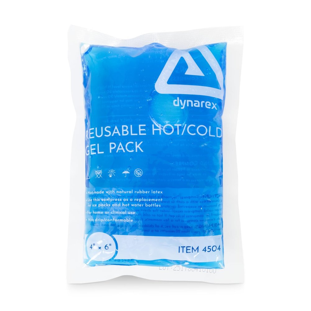 Dynarex Reusable Hot and Cold Gel Pack - 4" x 6" - Multi Purpose Compress for Injuries - Easy to Microwave or Freeze - First Aid, Sports, Home Use - 1 Count