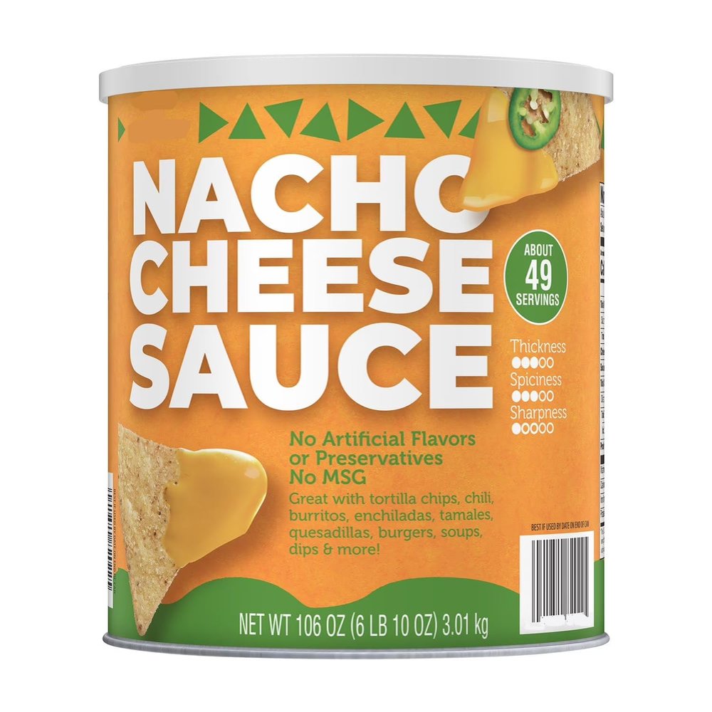 Nacho Cheese Sauce, 106 oz (6.6 lbs) Bulk Can Creamy & Smooth Ready to Use Cheese Dip Professional Restaurant Quality for Nachos, Pretzels, Fries, and Hot Dogs