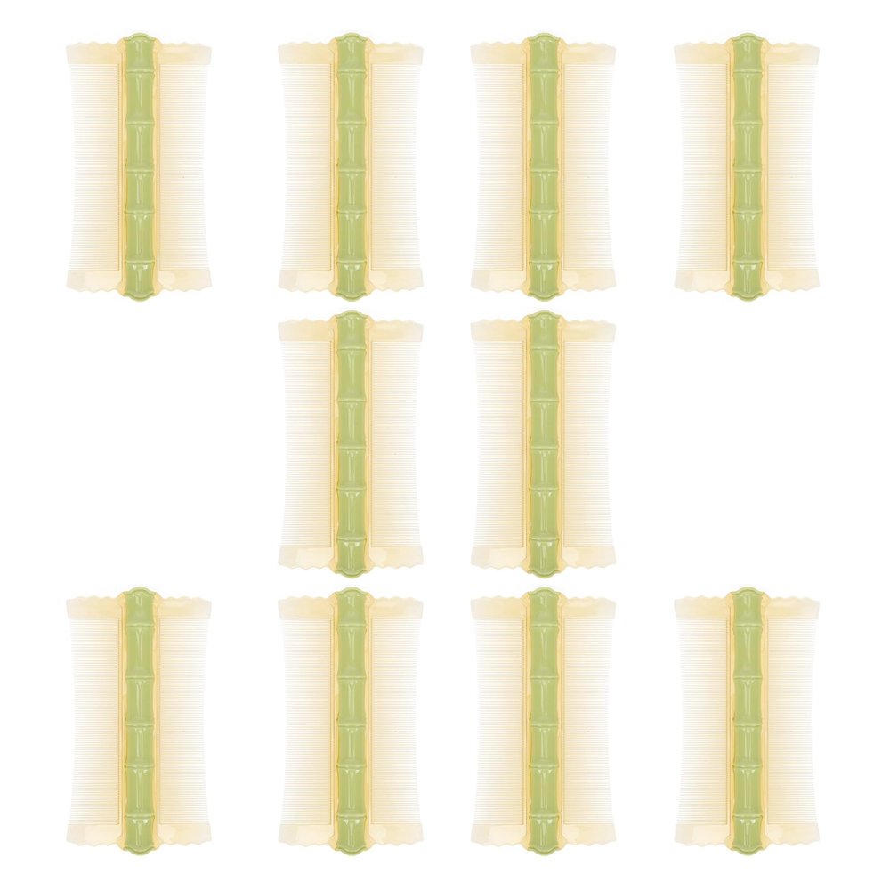 NULYLU 10pcs Double-sided Plastic Dandruff Combs Anti-static Hair Combs Thick Large Green for Scalp Care Adults and Babies