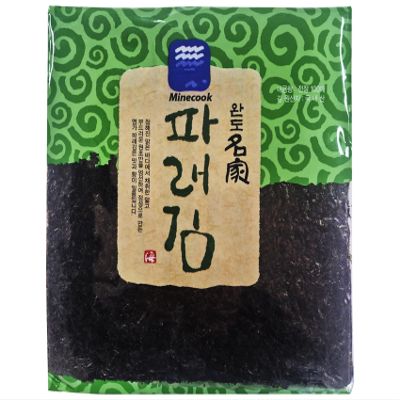 Minecook Roasted Seaweed Sheets with Laver, Korean Food for Rice & Gimbap, 100 Sheets, 200g (7.05 oz)