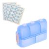 VICASKY 10-Compartment Pill Organizer with Stickers Small Travel Pill Case Portable Container for Purse Medication and Vitamin Storage Box for Airplane and Daily Use view 1