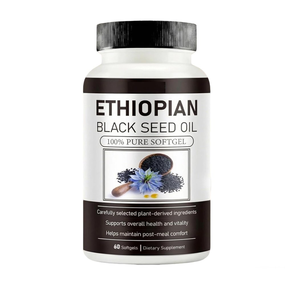 FW ZONE Ethiopian Black Seed Oil Softgels4.64% ThymoquinoneQuality Cold-PressedNon-GMO, Gluten-Free, 60 Softgels for Immune & Digestive Support