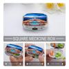 Pool Party Cruise Ship Pill Organizer Small Pill Box with Two Compartments Pill Case Metal Medicine Organizer Portable Medicine Box Holder Medication Holder Travel Pill Container view 4