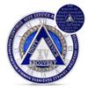 Sparkly Diamond 15 Year Sobriety Coin - 12 Steps Spin Triangle AA Coins 3D view 1