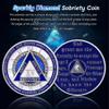 Sparkly Diamond 15 Year Sobriety Coin - 12 Steps Spin Triangle AA Coins 3D view 2