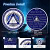 Sparkly Diamond 15 Year Sobriety Coin - 12 Steps Spin Triangle AA Coins 3D view 3