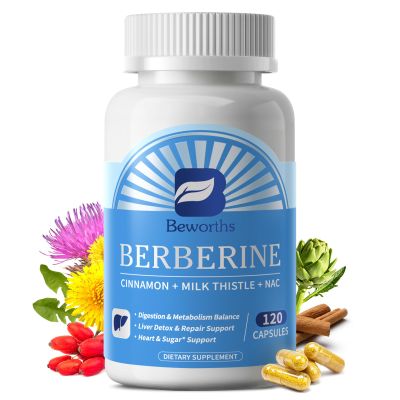 B BEWORTHS Berberine HCL Supplement - Berberine with Ceylon Cinnamon, NAC, Milk Thistle Metabolism & Liver Support | Liposomal Berberine with Turmeric, Choline for Cholesterol, Digestion Health - 120