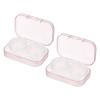 uxcell 2 Pack Mini Contact Storage Box, Plastic Lens Box Portable Contact Case with Tweezer and Applicator Tool for Travel Outdoor Activities Home Office Everyday Use, Pink view 1