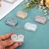 uxcell 2 Pack Mini Contact Storage Box, Plastic Lens Box Portable Contact Case with Tweezer and Applicator Tool for Travel Outdoor Activities Home Office Everyday Use, Pink view 4