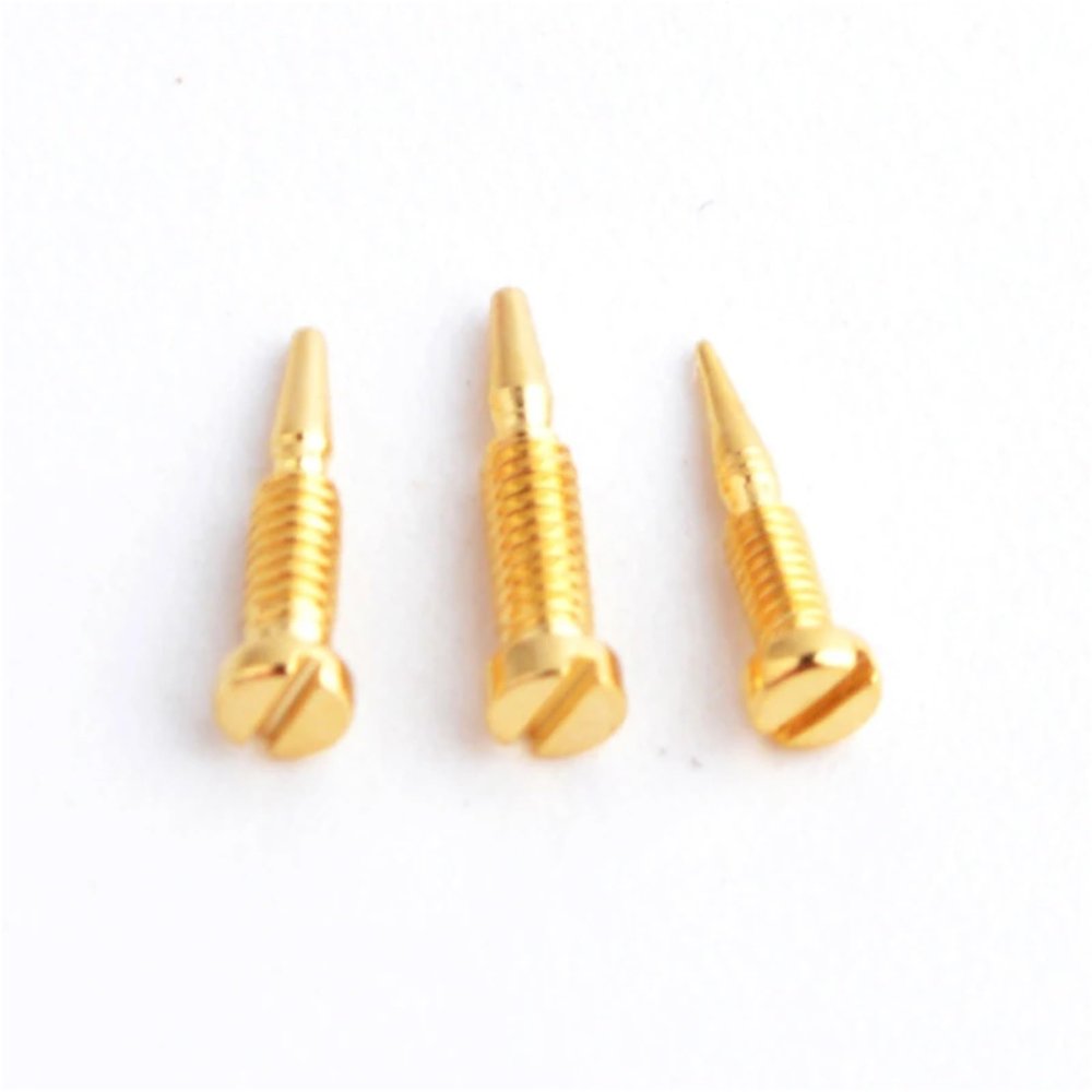 200pcs Size 2.0x1.2x6.4mm-8.0mm 2.0x1.4x6.4mm-8.0mm Eyewear Optical Eyeglasses Screw Gold Self Aligning Screws Repair Glasses(2.0x1.4x7.5mm)