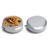 Halloween Pumpkin Monster Pill Case 3 Compartments Portable Pill Box for Purse Pocket Waterproof Travel Pill Organizer Vitamin Organizer Round Small Pill Box Daily Pill Container view 3